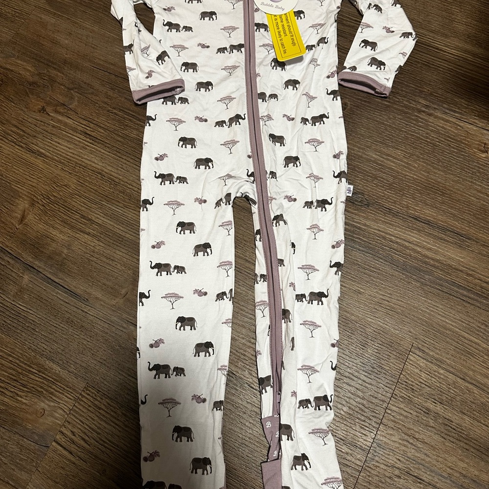 (2 for $35) Bubble Baby Elephants Convertible Romper
